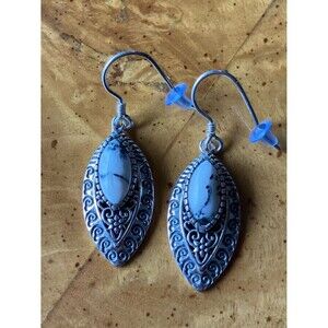 White Buffalo Turquoise Earrings